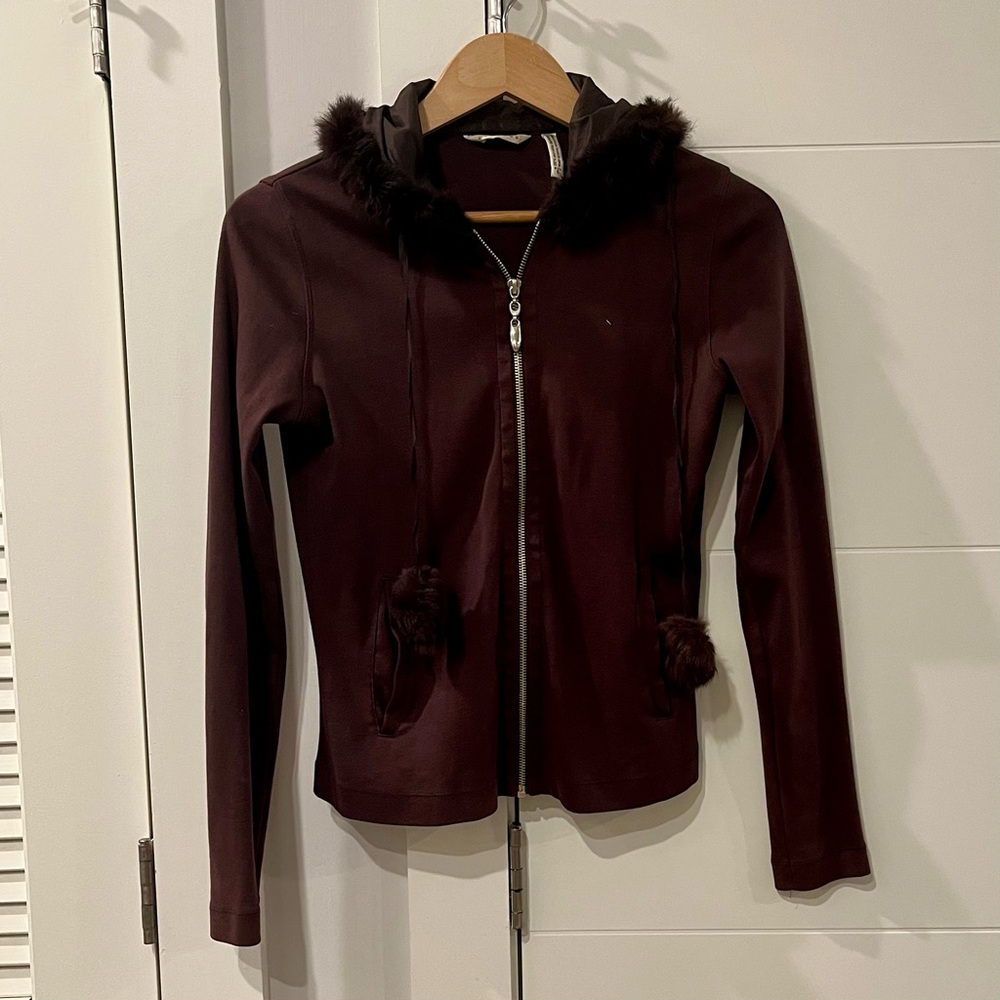 Rabbit fur pom pom hoodie from Gypsy Nantucket ACK